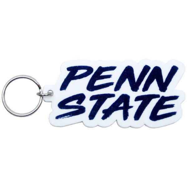 keychain white acrylic with navy Penn State